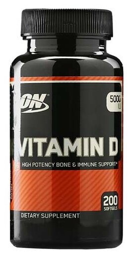 Витамин Optimum Nutrition Vitamin D (200 капсул) (фото modal 1)