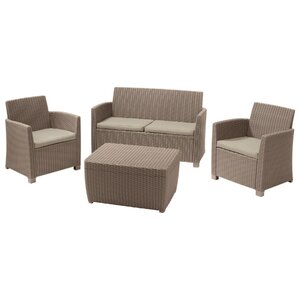 Комплект мебели Allibert Corona Set With Cushion Box (диван, 2 кресла, стол) (фото modal nav 1)