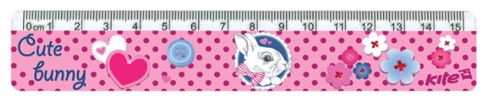 Kite Линейка Cute Bunny пластик 15 см (K17-090-1) (фото modal 1)