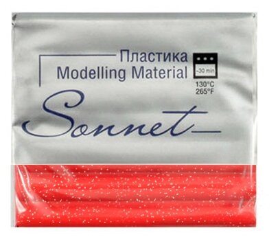 Полимерная глина Sonnet красный с блестками (5966331), 56 г (фото modal 1)