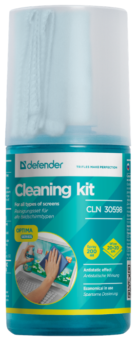 Набор Defender Screen Cleaning Kit CLN 30598 чистящий спрей+сухая салфетка для экрана (фото modal 6)
