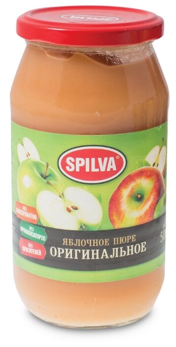 Пюре Spilva яблочное оригинальное, банка 500 г (фото modal 1)