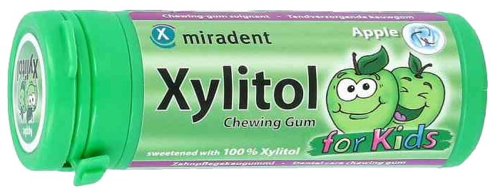 Жевательная резинка miradent Xylitol Chewing Gum Яблоко, без сахара 30 шт. (фото modal 1)