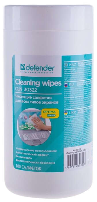 Defender Multipurpose Cleaning Wipes CLN 30322 влажные салфетки 100 шт. для экрана (фото modal 7)