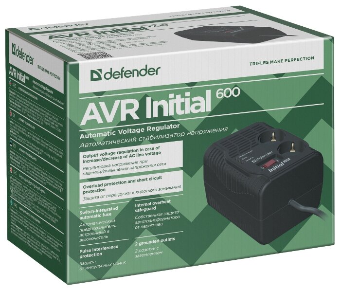 Стабилизатор напряжения Defender AVR Initial 600 (фото modal 2)