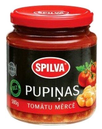 Фасоль Spilva в томатном соусе, стеклянная банка 580 г (фото modal 1)