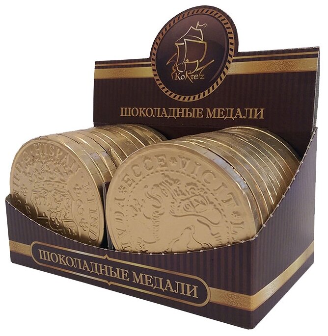 Фигурный шоколад КОРТЕС Шоколадные медали Пиратские, коробка (фото modal 1)