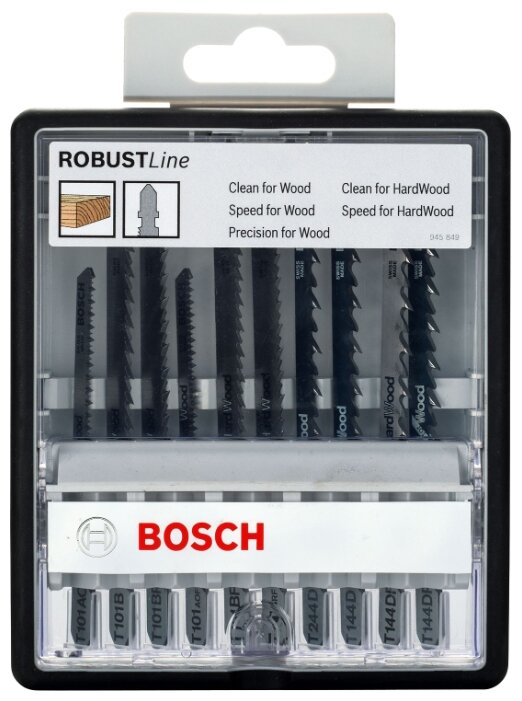 Набор пилок для лобзика BOSCH Robust Line Wood Expert 10 шт. (фото modal 1)
