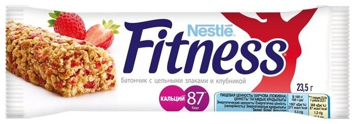 Злаковый батончик Nestle Fitness Клубника, 24 шт (фото modal 2)