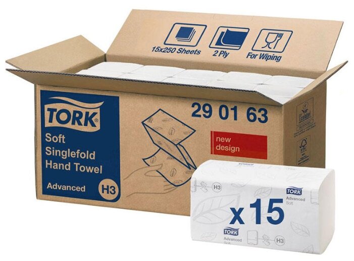 Полотенца бумажные TORK Advanced singlefold 290163 (фото modal 2)
