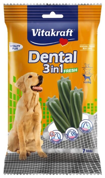 Лакомство для собак Vitakraft Dental 3in1 fresh M (фото modal 1)
