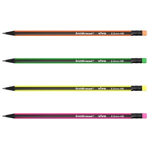ErichKrause Набор чернографитных трехгранных карандашей с ластиком Vivo 4 шт (45624) (фото modal nav 2)