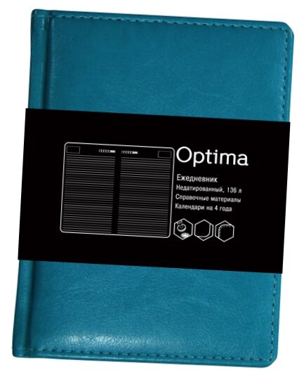 Ежедневник Listoff Optima недатированный, искусственная кожа, А6, 136 листов (фото modal 1)