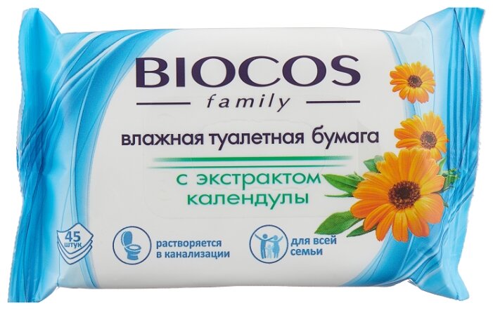 Влажная туалетная бумага BioCos для всей семьи (фото modal 1)