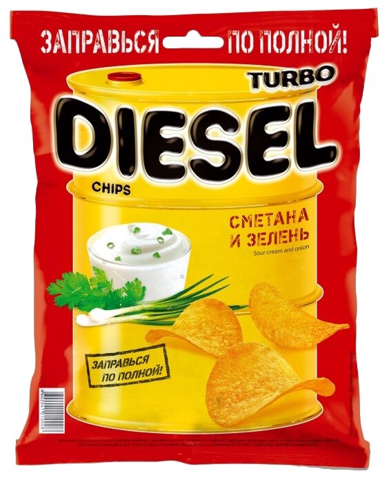 Чипсы Turbo Diesel картофельные Сметана и зелень (фото modal 1)