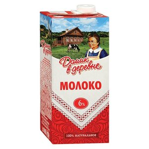 Молоко Домик в деревне ультрапастеризованное 6%, 0.95 л (фото modal nav 1)