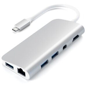 USB-концентратор Satechi Aluminum Type-C Multimedia Adapter (ST-TCMM8PA), разъемов: 4 (фото modal nav 1)