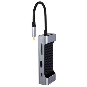 USB-концентратор Baseus Multi-functional HUB Type-C - 3xUSB/HDMI/Type-C/VGA (CATXF-A0G), разъемов: 4 (фото modal nav 3)
