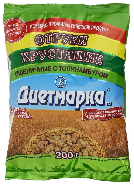 Отруби ДиетМарка пшеничные с топинамбуром, 200 г (фото modal 1)