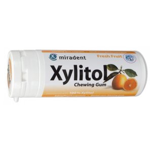 Жевательная резинка miradent Xylitol Chewing Gum Свежие фрукты, без сахара 30 шт. (фото modal nav 1)