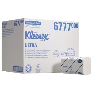 Полотенца бумажные Kleenex Ultra 6777 двухслойные белые в пачках (фото modal nav 1)