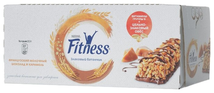 Злаковый батончик Nestle Fitness Французский молочный шоколад и карамель, 24 шт (фото modal 2)