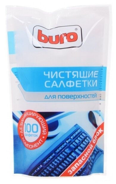 Buro BU-Zsurface влажные салфетки 100 шт. для оргтехники (фото modal 3)