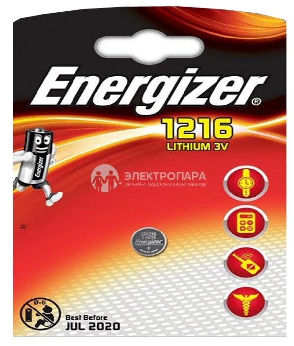 Батарейка CR1216 Energizer CR1216 BL1 (фото modal 1)