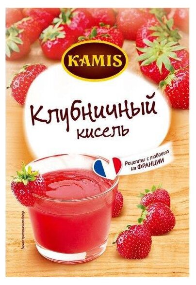 Смесь для напитка KAMIS Кисель моментального приготовления Клубничный 30 г (фото modal 1)