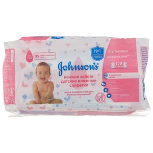 Влажные салфетки Johnson's Baby Нежная забота с экстрактом шелка запасной блок (фото modal nav 1)