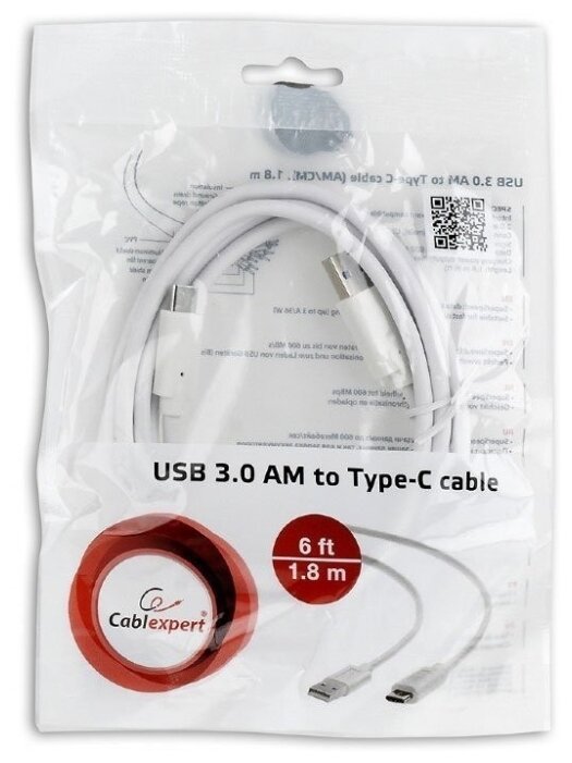 Кабель Cablexpert USB - USB Type-C (CCP-USB3-AMCM-6) 1.8 м (фото modal 6)