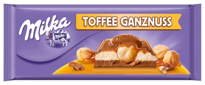 Шоколад Milka Toffee Ganznuss молочный (фото modal 1)