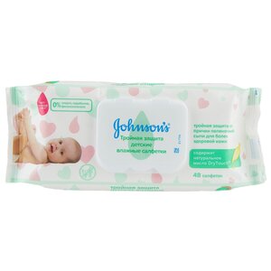 Влажные салфетки Johnson's Baby Тройная защита (фото modal nav 1)