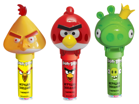 Жевательный мармелад Конфитрейд Angry Birds Красная, Желтая птицы и Свинка 20 г (фото modal 1)