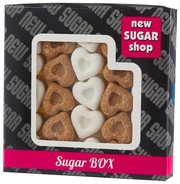 Сахар New SUGAR shop фигурный Sugar BOX Сердечки сахарные тростниковые и белые (фото modal 1)