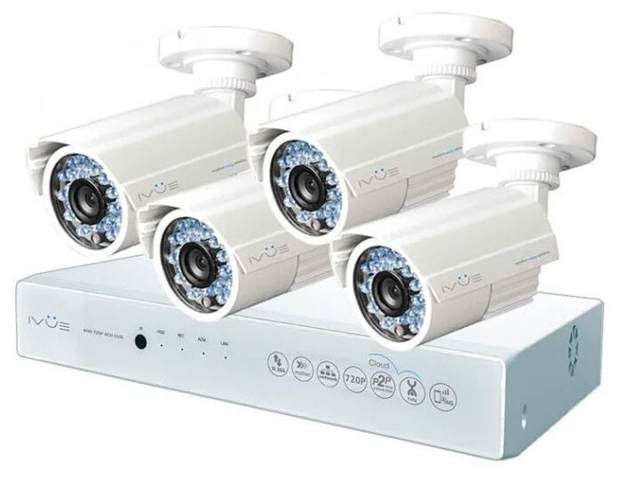 Комплект видеонаблюдения IVUE 1080P AHC-B4 4 камеры (фото modal 1)