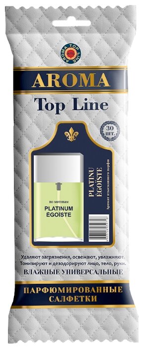 Влажные салфетки AROMA TOP LINE универсальные парфюмированные Chanel Platinum Egoiste №5 (фото modal 1)