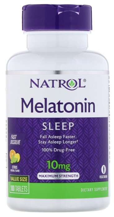 Мелатонин Natrol Melatonin 10 mg Fast Dissolve (100 таблеток) (фото modal 1)