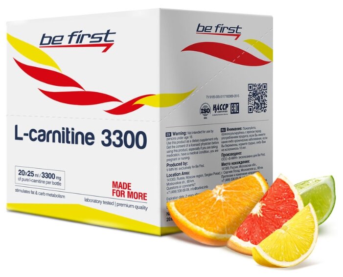 Be First L-карнитин 3300 (20 шт.) (25 мл) (фото modal 5)