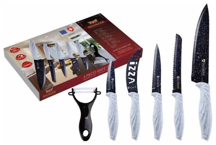 Набор Zillinger 5 ножей и овощечистка ZL-831 (фото modal 2)