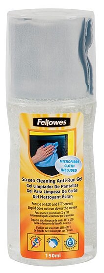 Набор Fellowes Screen Cleaning Anti-Run Gel чистящий гель+сухая салфетка для экрана (фото modal 1)