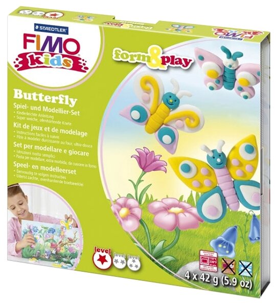 Полимерная глина FIMO kids form&play Детский набор Бабочка (8034 10 LZ) (фото modal 1)