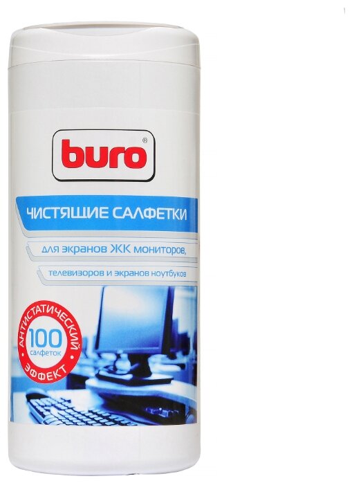 Buro BU-Tscreen влажные салфетки 100 шт. для экрана, для ноутбука (фото modal 1)