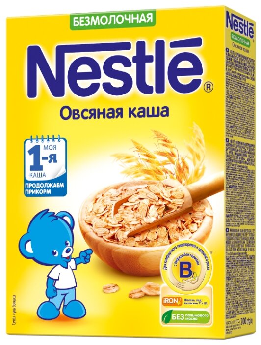 Каша Nestlé безмолочная овсяная (с 5 месяцев) 200 г (фото modal 1)