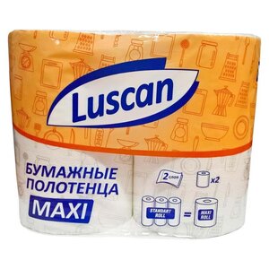 Полотенца бумажные Luscan Maxi белые двухслойные (фото modal nav 2)