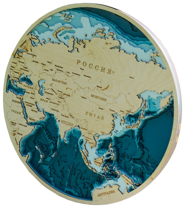 Панно ArtWood Planet Карта глубин Евразия (фото modal 1)