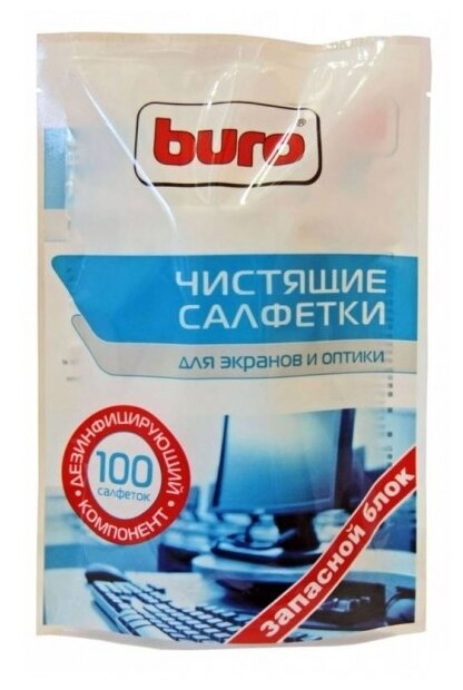 Buro BU-Zscreen влажные салфетки 100 шт. для экрана, для оптики (фото modal 2)