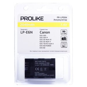 Аккумулятор Prolike PR-LPE6N (фото modal nav 3)