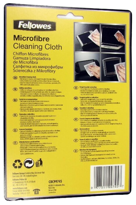 Fellowes Micro Fibre Cleaning Cloth сухая салфетка (фото modal 5)