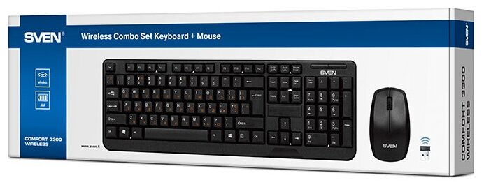 Клавиатура и мышь SVEN Comfort 3300 Wireless Black USB (фото modal 7)